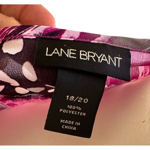 Lane Bryant Size 18/20 Women's Button Down Blouse  Pink/Gray Short Sleeve - Picture 6 of 7